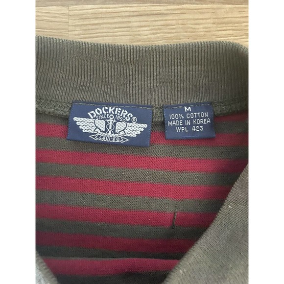 Vintage Dockers Levi’s Stripped Long Sleeve Brown‎ and Red Shirt - Picture 2 of 10